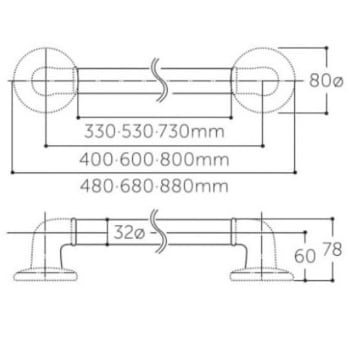メイクハンドバー 800mm用 Φ32×730mm エスコ