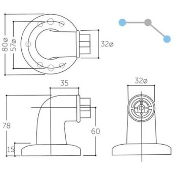 メイクブラケット Φ32×80×78mm エスコ