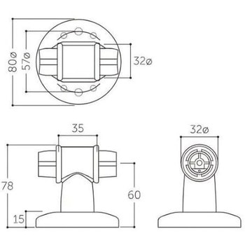 メイクT型ブラケット Φ32×80×78mm エスコ