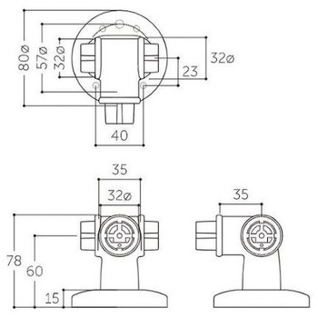 メイクチーズブラケット Φ32×80×78mm エスコ