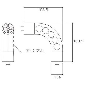 メイクコーナー Φ32×108.5×108.5mm エスコ