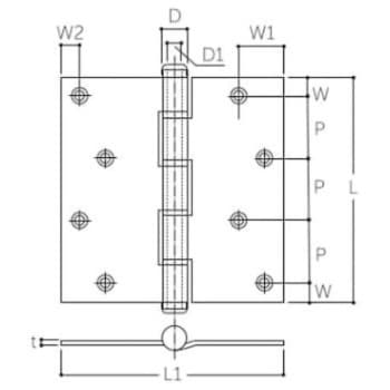 義星丁番 SUS304/ホワイト 102×102mm エスコ