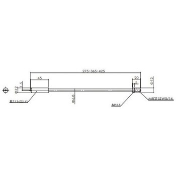 フランス落とし用ロット棒 275mm [EA951LP-1用] エスコ