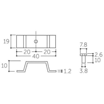 V型レール用アンカー 一連 19×10×40mm エスコ