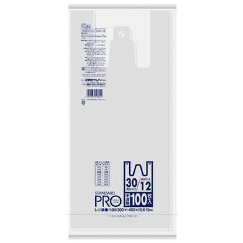 手提げ袋 半透明/HDPE/100枚 EA995AFシリーズ エスコ