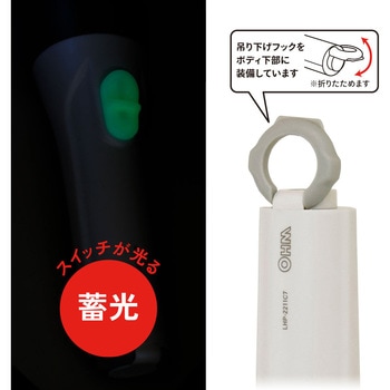 LED懐中ライト 単2形乾電池×2本付き 110Lm オーム電機