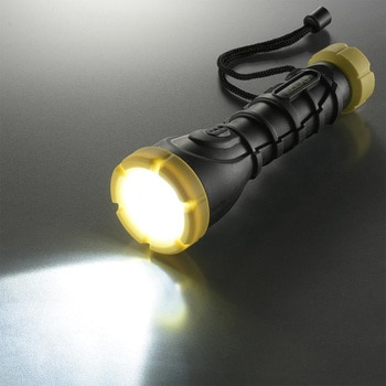 LEDラバーライト 単4形乾電池×3本付属 190Lm 耐衝撃・IPX4 オーム電機