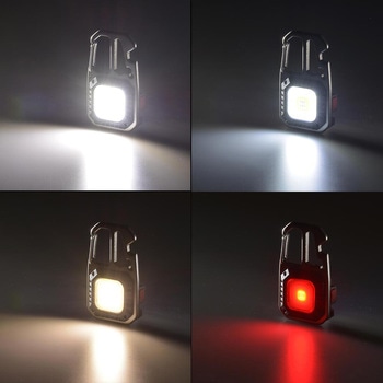 コンパクトツールライト 810Lm 栓抜き/レンチ/ドライバー(4種)ツール、カラビナ付き オーム電機