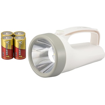 LED強力ライト 350Lm 単1形乾電池×4本付属 防水保護等級 IPX4 オーム電機