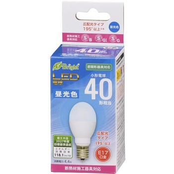 LED電球 ミニクリプトン形 E17 断熱材施工器具対応 密閉形器具対応 オーム電機