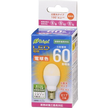 LED電球 ミニクリプトン形 E17 断熱材施工器具対応 密閉形器具対応 オーム電機