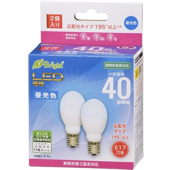 LED電球 ミニクリプトン形 E17 断熱材施工器具対応 密閉形器具対応 オーム電機
