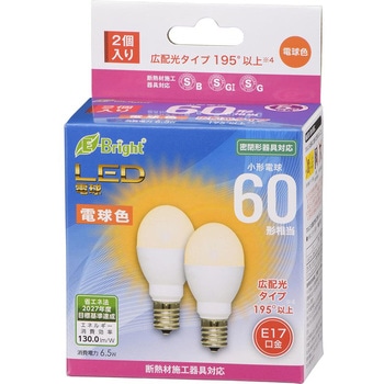 LED電球 ミニクリプトン形 E17 断熱材施工器具対応 密閉形器具対応 オーム電機