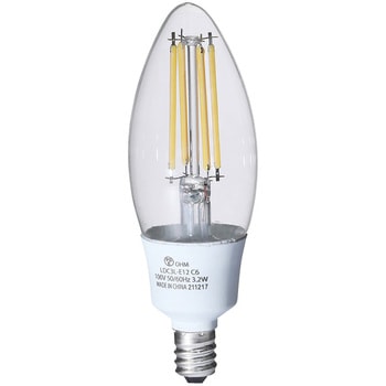 LEDフィラメントタイプシャンデリア球 E12 電球色 オーム電機
