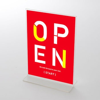 バイカラー OPEN(赤) ポップ・ポスター おしゃれEXPO