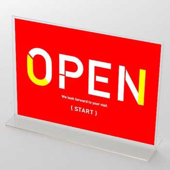 バイカラー OPEN(赤) ポップ・ポスター おしゃれEXPO
