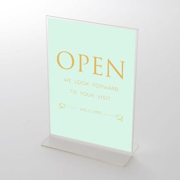 パステルカラー OPEN(緑) ポップ・ポスター おしゃれEXPO