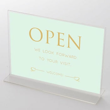 パステルカラー OPEN(緑) ポップ・ポスター おしゃれEXPO