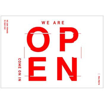 シンプル OPEN(赤) ポップ・ポスター おしゃれEXPO 【通販