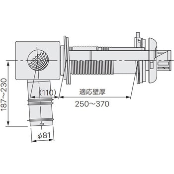 0502534 FF-103W-C薄型給排気筒セット 400型 1個 ノーリツ 【通販