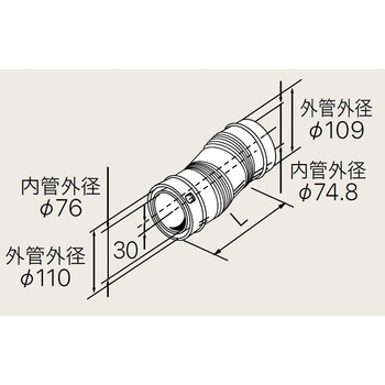 Φ110Zエルボ30芯ズレ ノーリツ