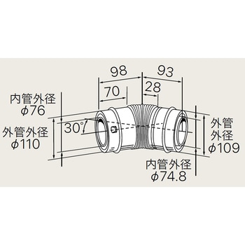 Φ110 30°エルボ ノーリツ