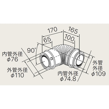 Φ110 90°エルボ ノーリツ
