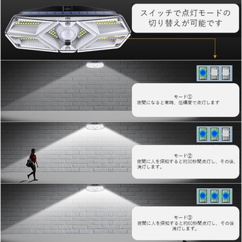 ソーラーウォールライト ワイド 人感センサー搭載 トライメイト
