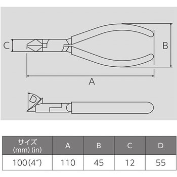 斜ニッパ(カバーなし) VICTOR(花園工具)