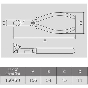 斜ニッパ(成型カバー付) VICTOR(花園工具)