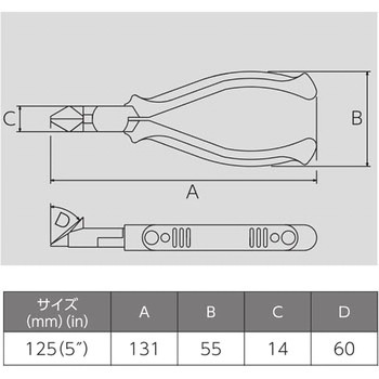 斜ニッパ(エラストマカバー付) VICTOR(花園工具)