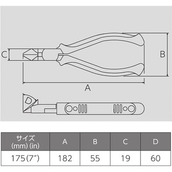斜ニッパ(エラストマカバー付) VICTOR(花園工具)
