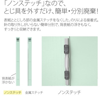 フラットファイル 厚とじ500 ノンステッチ PLUS(プラス)[文具]