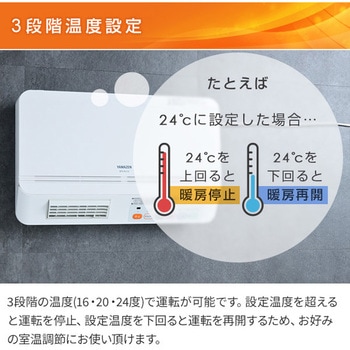 壁掛式暖房 脱衣所温風ヒーター (温風/送風切替) リモコン付き YAMAZEN(山善)