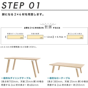 2×4材用 斜めテーブル脚 nanaLeg アイワ金属