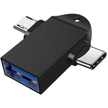 USBアダプタ USB(オス)Type-C+Type-microUSB (メス) トライメイト