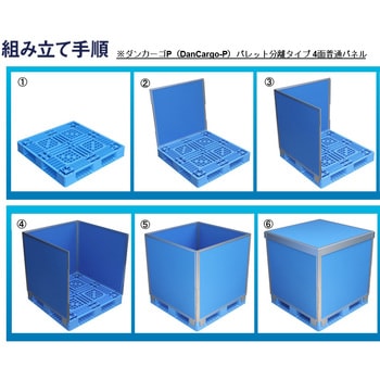 輸送・保管ボックス 「ダンカーゴP(DanCargo-P)」パレット分離タイプ 1面観音扉 ブルー ADF