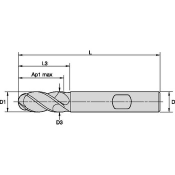 WCE4 超硬エンドミル ボールノーズタイプ Weldonシャンク W4NBM - WIDIA
