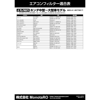 エアコンフィルター 防臭・抗菌仕様 モノタロウ