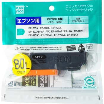リサイクルインク EPSON対応 IC80L エコリカ