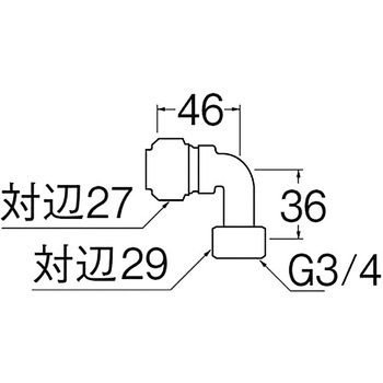 ナット付エルボ SANEI