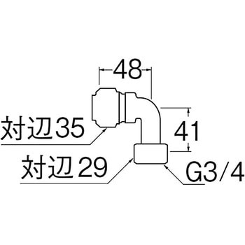 ナット付エルボ SANEI