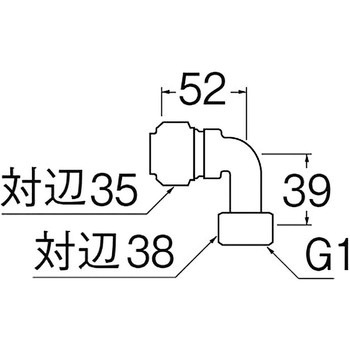 ナット付エルボ SANEI