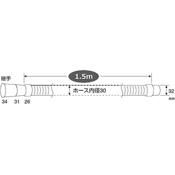 PH64-861T-1.5M-I 洗濯機排水ホース SANEI ホース長さ1.5m - 【通販