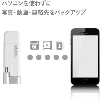 Usbメモリ Usb2 0 Iphone Ipad Lightning 1年保証 Made For Iphone Ipad Ipod ロジテック キャップ式usbメモリ 通販モノタロウ Lmf Lgu216gwh