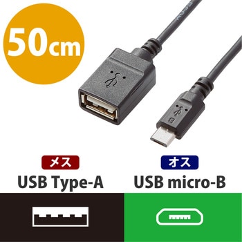 USB変換アダプタ A-microB USB2.0 タブレット エレコム