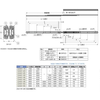 スライドレール C2431 LAMP(スガツネ)