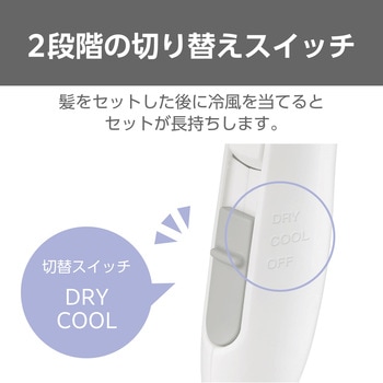 ヘアドライヤー 折りたたみ 軽量 コンパクト スリットフード 3段階【DRY-COOL】 持ち運び 旅行 naturam ホワイト テスコム