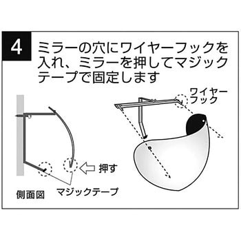 ハーフドーム型ミラー 日本緑十字社 室内用 安全ミラー 【通販モノタロウ】