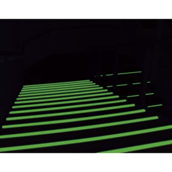緑十字 高輝度蓄光ラインテープ(矢印付) 50mm幅×10m 屋内用 PET 366001